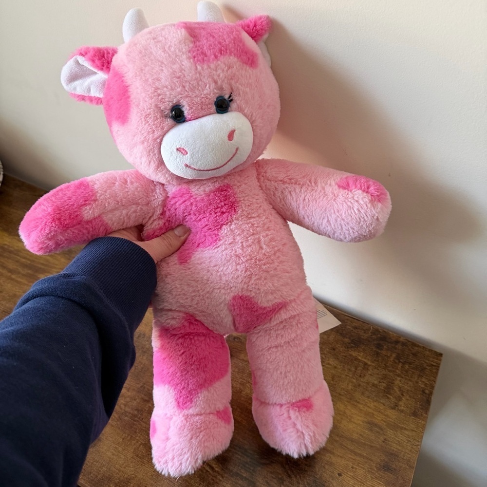 Build A Bear Pink Milkshake Strawberry Cow Plush Limited Release BAB Workshop - Picture 5 of 11